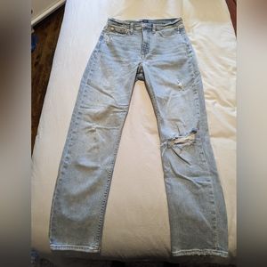 Distressed Slim Straight Jeans